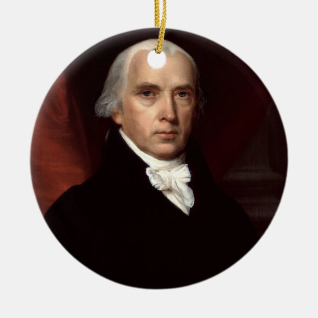 04 James Madison Ceramic Ornament (Front)