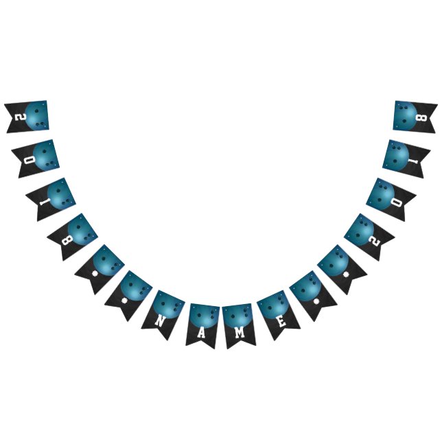 04of12 Bowling Ball Themed Party Custom Bunting Flags (All)