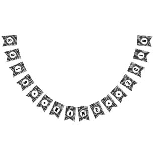 04of12 Zebra Themed Party Bunting Flags