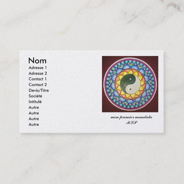 05122010220, chart visits business card (Front)