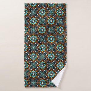 05 Brown and Turquoise Bath Towel