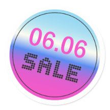 06.06 Sale Gradient Holographic Style Sticker Set