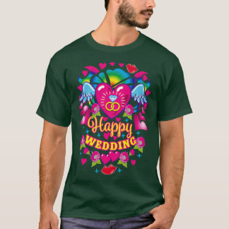 06 Happy Wedding wedding rings diamond ring heart  T-Shirt
