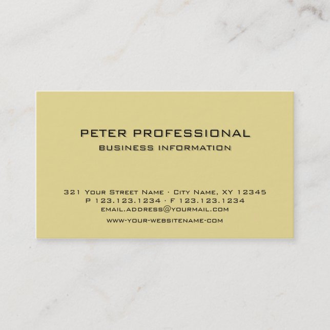 06 Moderne Carte de visite professionnel et jaune (Devant)