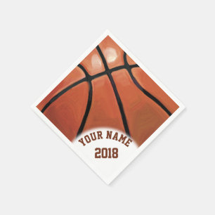 06of12 Black and Red Basketball Themed Napkins