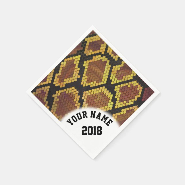 06of12 Gold and Brown Snake Themed Napkins (Corner)