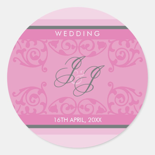 070 Jenny+Justin :: MONOGRAMMED STICKER :: boucles (Devant)