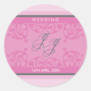 070 Jenny+Justin :: MONOGRAMMED STICKER :: curls 2