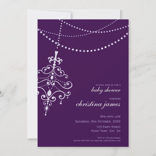 078Drusilla :: BABY SHOWER INVITES :: chandelier (Front)