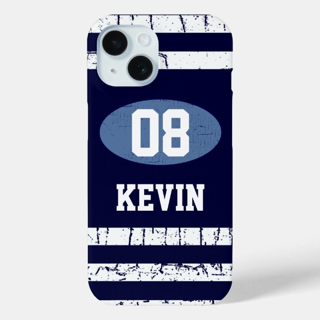 08 number blue Sport theme Case-Mate iPhone Case (Back)