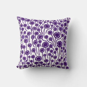 090512 - Deep Purple on White Throw Pillow