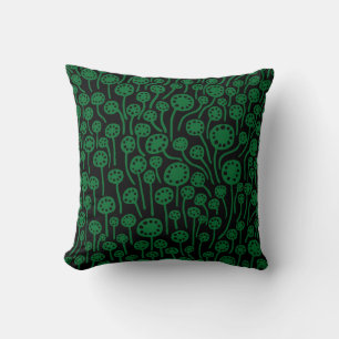 090512 - Forest Green on Black Throw Pillow