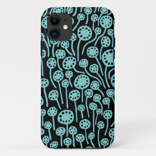 090512 Lt Blue Green on Black iPhone 11 Case