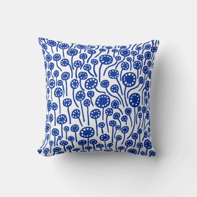 090512 - Navy on White Throw Pillow (Front)