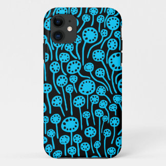 090512 Sky Blue on Black iPhone 11 Case