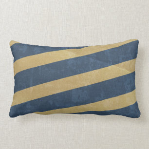 092 NAVY GOLD GRUNGE STRIPES SAILOR PATTERN MAN TE LUMBAR PILLOW