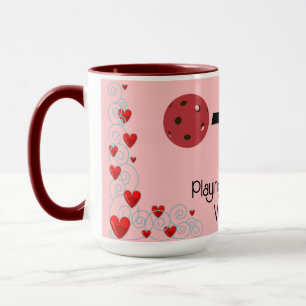 0-0-2 I Love Playing Pickleball With You Valentine Mug