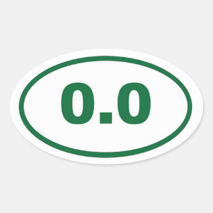 0.0 green oval sticker