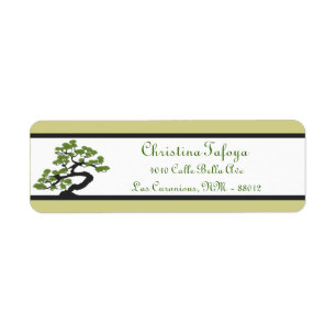 0,75 po x 2,25 po Adresse de retour Japonais Green