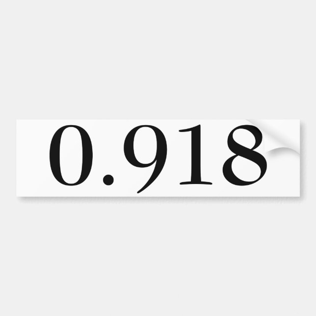 0.918 Bumper Sticker (Front)