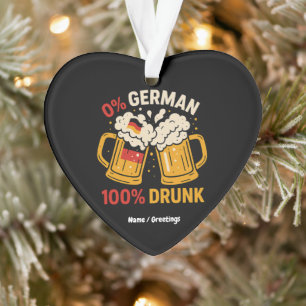0% Allemand 100% Drunk Funny Oktoberfest Beer Love