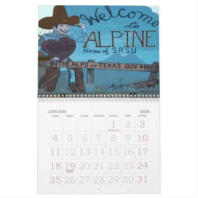 0-Alpine, Texas 2010 Calendar by Texas Daytripper (Jan 2026)