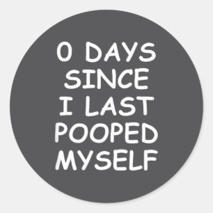 0 Days Since I Last Oped Myself, Funny, Jokes, Sar Classic Round Sticker