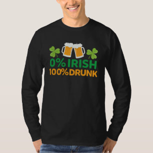 0 Irish 100 Drunk  Saint Patrick s Day Beer Mugs T-Shirt