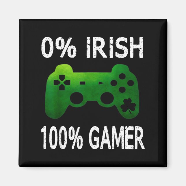 0% Irish 100% Gamer Funny St Patricks Day Video Ga Magnet (Front)