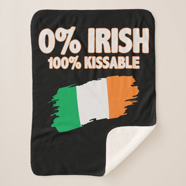 0% Irish 100% Kissable Sherpa Blanket (Front)