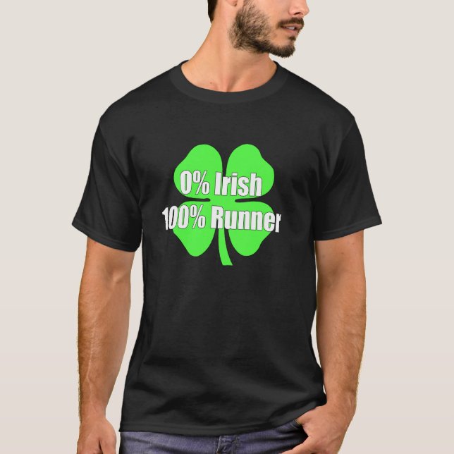 0 Irish 100 Runner Shamrock St Patrick's Running F T-Shirt (Front)