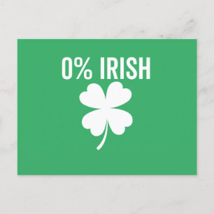 0% Irish Funny St Patrick's Day Postcard