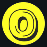 0 Large Round Yellow Number Stickers by Janz<br><div class="desc">Custom Number Designs by Janz © 2008-2017 Jan Fitzgerald. All rights reserved. Graphic Design,  Artwork,  & Photography by Jan & Michael Fitzgerald.</div>