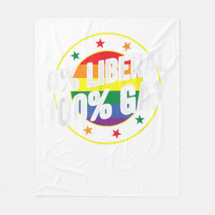 0 Liberal 100 Gay LGBT Design for Conservatives Fleece Blanket