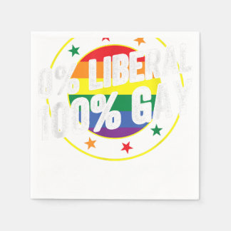 0 Liberal 100 Gay LGBT Design for Conservatives Napkin