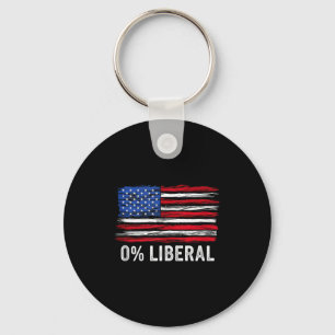 0% Liberal Zero Percent Anti Liberal Republican Ta Keychain
