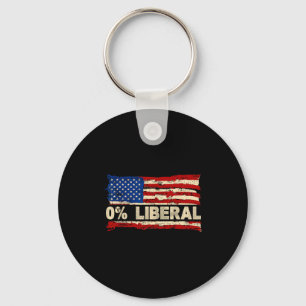 0% Liberal Zero Percent Liberal Republican Flag  Keychain