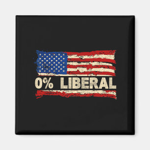 0% Liberal Zero Percent Liberal Republican Flag  Magnet