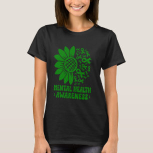 0 Mental Health Awareness Sunflower Support Crew S T-Shirt