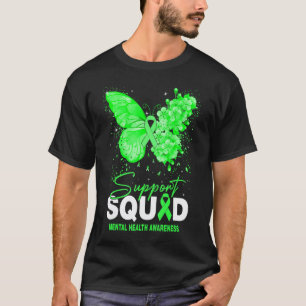 0 Mental Health Awareness Support Squad Butterfly T-Shirt