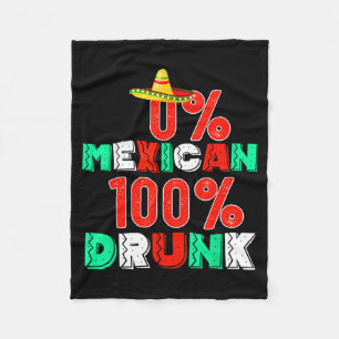 0% mexican 100% funny cinco de mayo 2025  fleece blanket