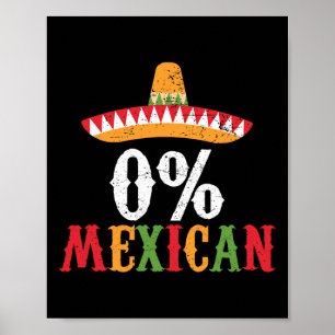 0% Mexican Cinco De Mayo Fiesta Sombrero Funny Poster
