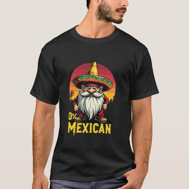 0 Mexican Gnome Funny Parody Ethnic Santa T-Shirt (Front)