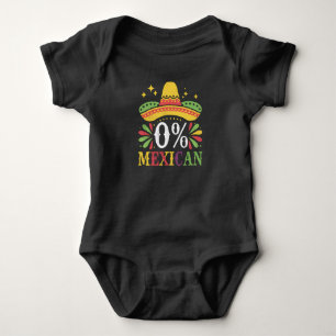 0% Mexican Zero Percent Funny Cinco De Mayo Baby Bodysuit