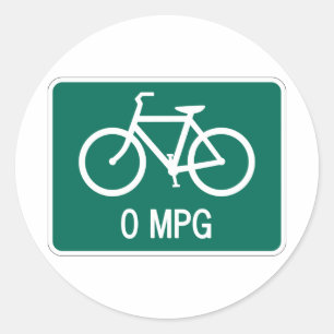 0 MPG Bicycle Sticker