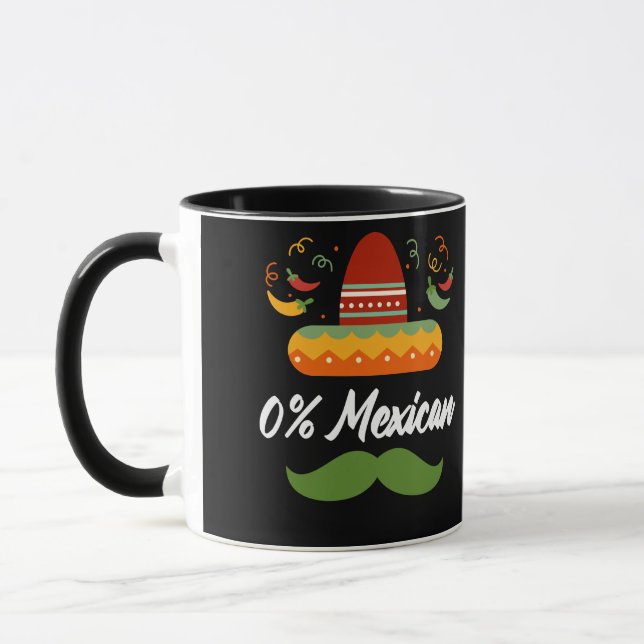 0 Percent Mexican Cinco De Drinko Cinco De Mayo Mug (Left)