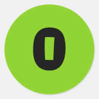 0 Small Round Green Number Stickers by Janz