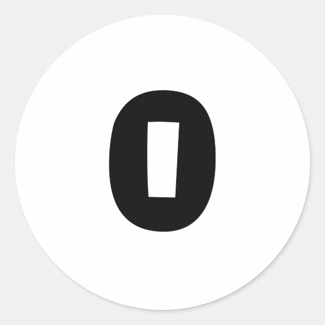 0 Small Round White Number Stickers by Janz (Front)