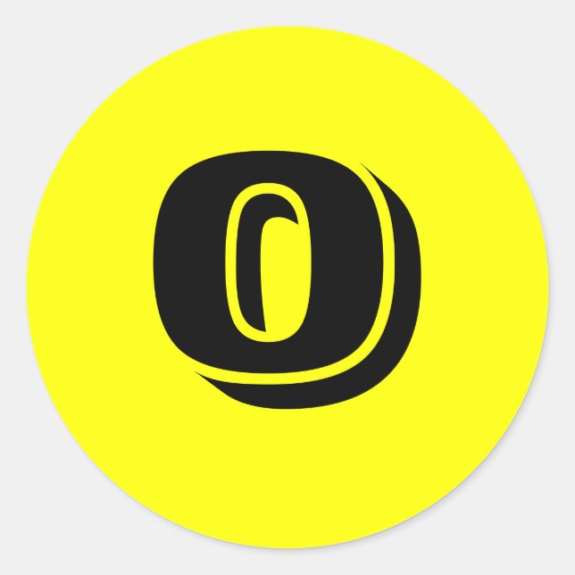 0 Small Round Yellow Number Stickers by Janz (Front)