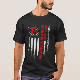 0 Vintage American Flag World S Okayest Tooth Dent T-Shirt